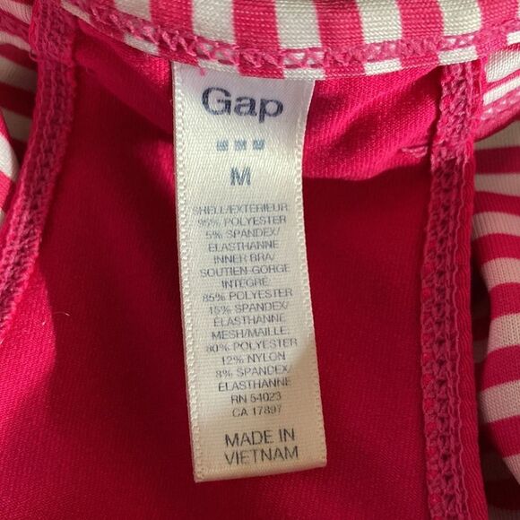 GAP Medium Tank Top Stripes Sports Bra Attached Stretch - Picture 6 of 6